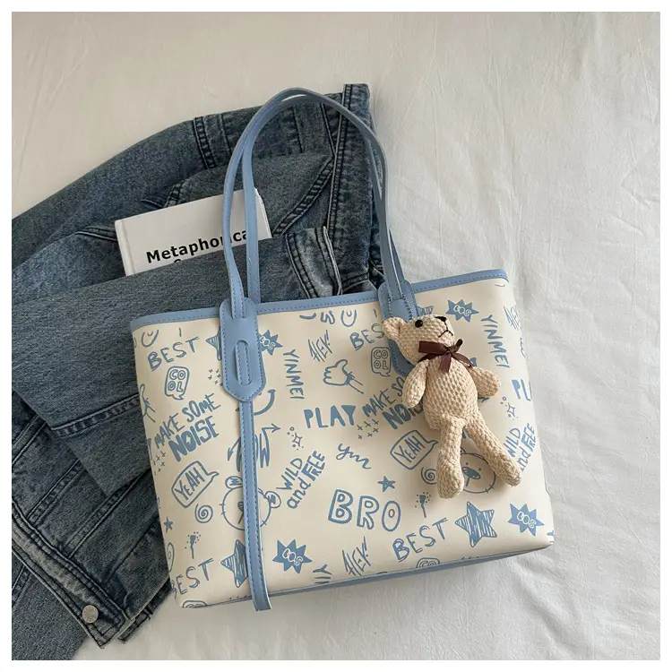 Women Large Capacity Graffiti Tote Bag Shoulder Bag 2024 — feature 7