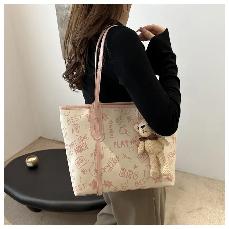 Women Large Capacity Graffiti Tote Bag Shoulder Bag 2024 — feature 9