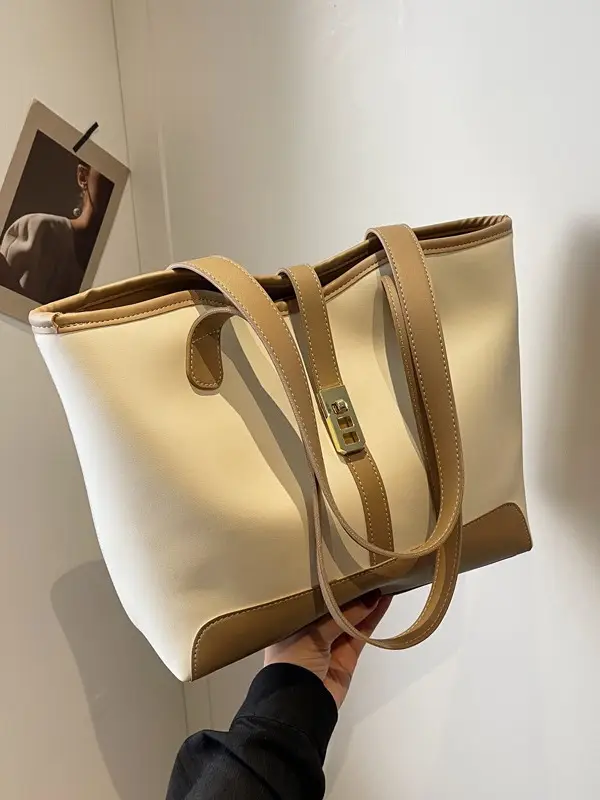 Large Capacity Women's Black Shoulder Tote Bag - Image 7
