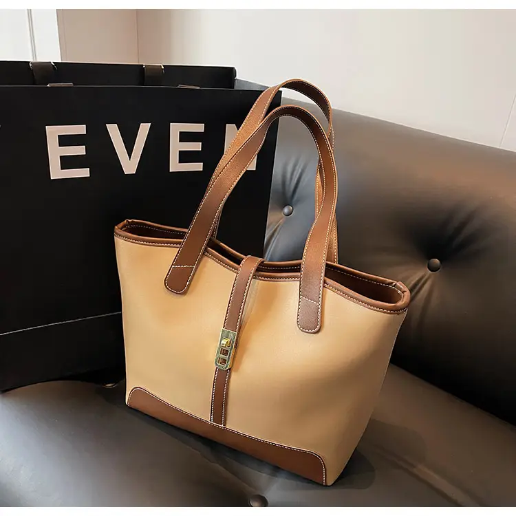 Large Capacity Women's Black Shoulder Tote Bag — feature 14