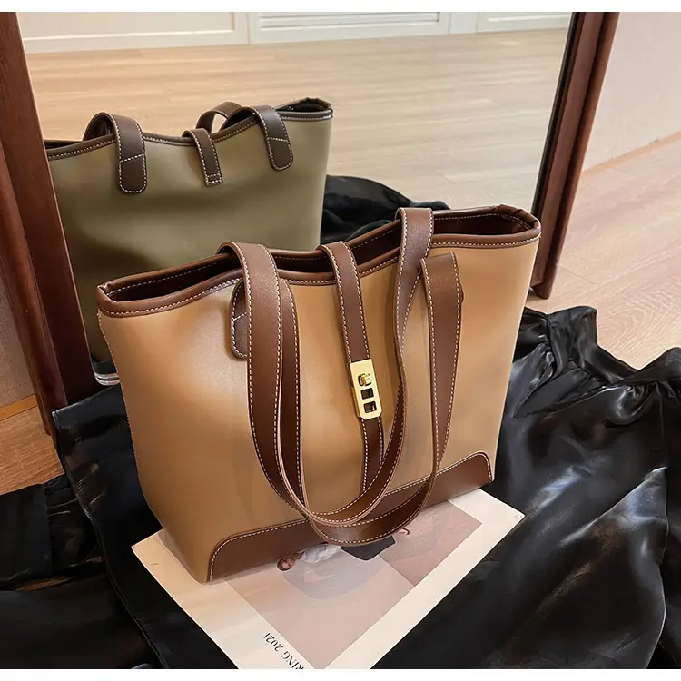 Large Capacity Women's Black Shoulder Tote Bag — feature 15