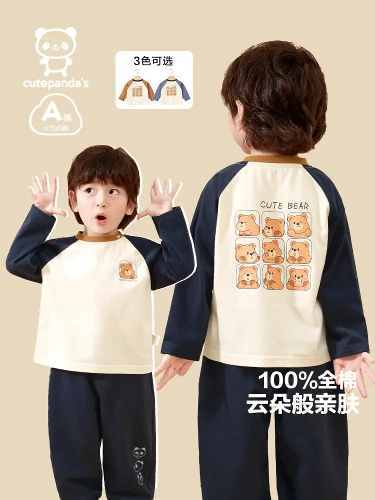 Baby Long Sleeve T-Shirt Cream Navy Spring Outfit - Image 5