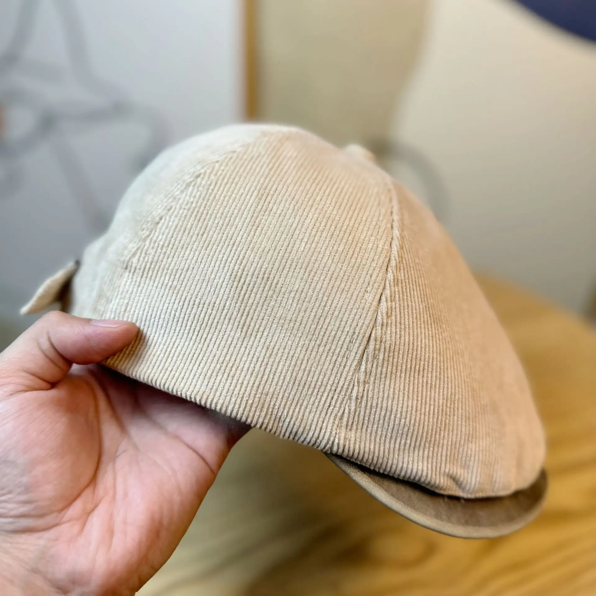 New Style Women's Brown Corduroy Brim Hat