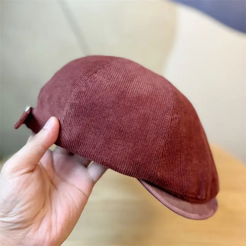 New Style Women's Brown Corduroy Brim Hat