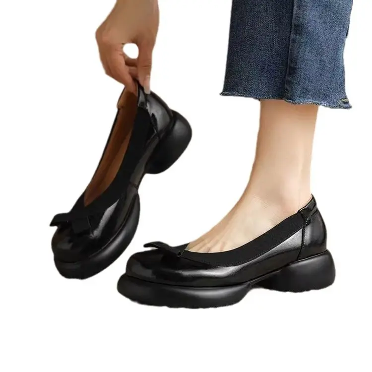Big Head Japanese Non-slip Mary Jane 2024 Niche French Women's Shoes Small Chanel Style Slip-on Women's Soft Bottom Small Leather Shoes - Image 7