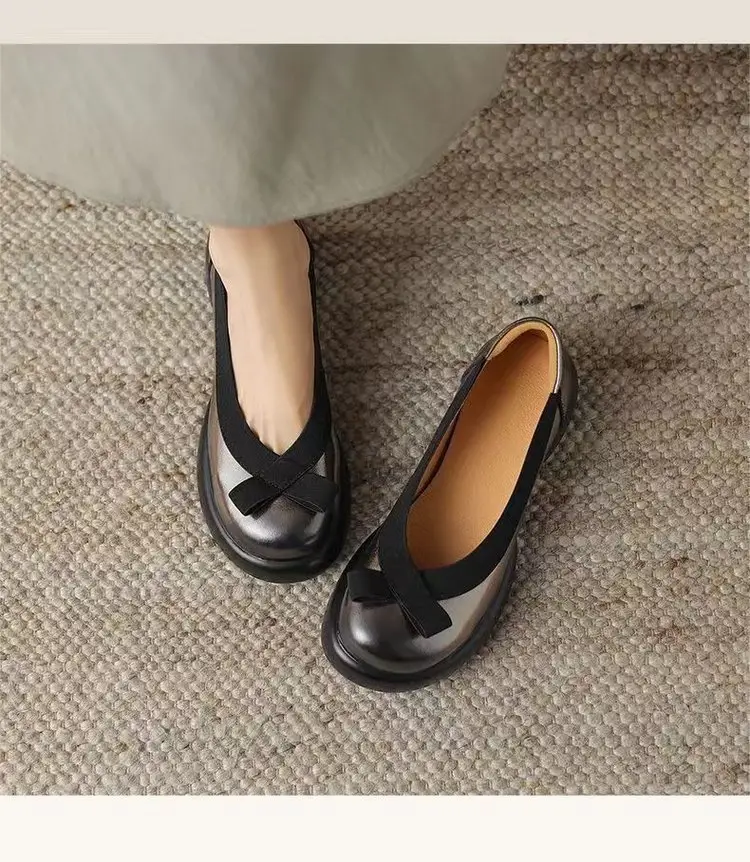Big Head Japanese Non-slip Mary Jane 2024 Niche French Women's Shoes Small Chanel Style Slip-on Women's Soft Bottom Small Leather Shoes — feature 3