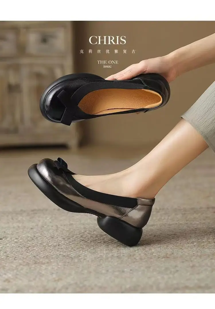 Big Head Japanese Non-slip Mary Jane 2024 Niche French Women's Shoes Small Chanel Style Slip-on Women's Soft Bottom Small Leather Shoes — feature 4