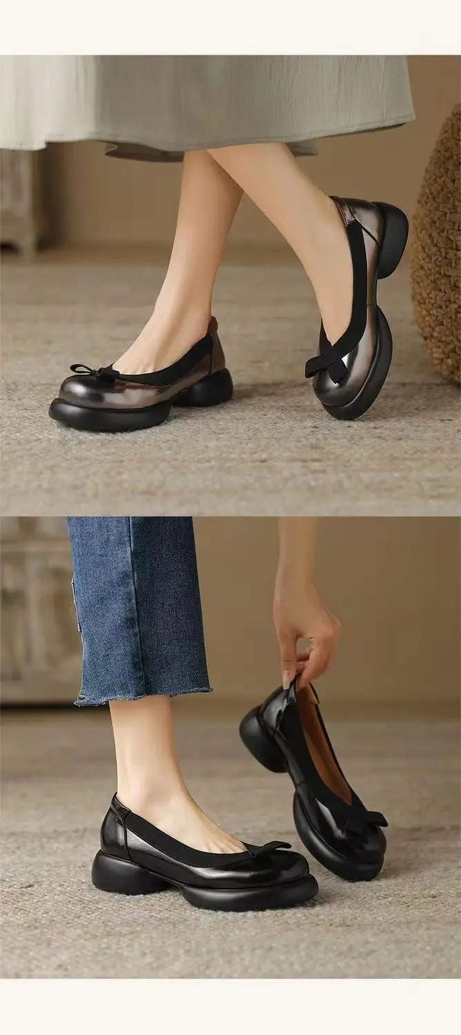Big Head Japanese Non-slip Mary Jane 2024 Niche French Women's Shoes Small Chanel Style Slip-on Women's Soft Bottom Small Leather Shoes — feature 7