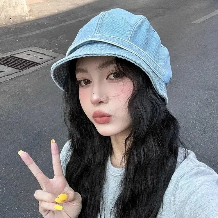 360° Wide Angle Denim Bucket Hat for Girls