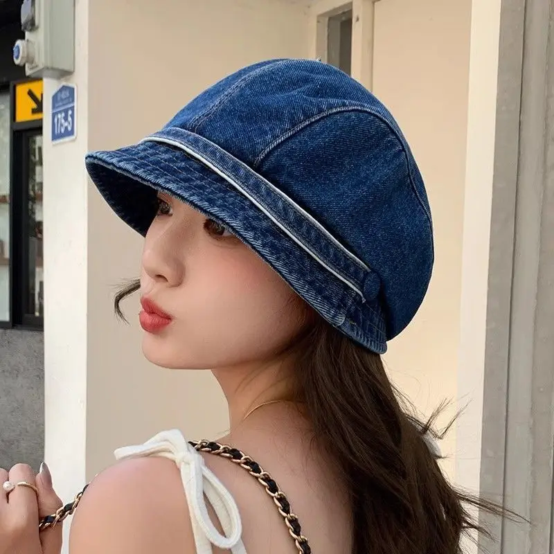 360° Wide Angle Denim Bucket Hat for Girls