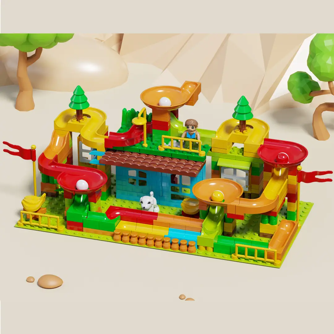 Compatible with Lego large particle slide blocks track ball puzzle assembly DIY toys wholesale 3-6 years old boys and girls