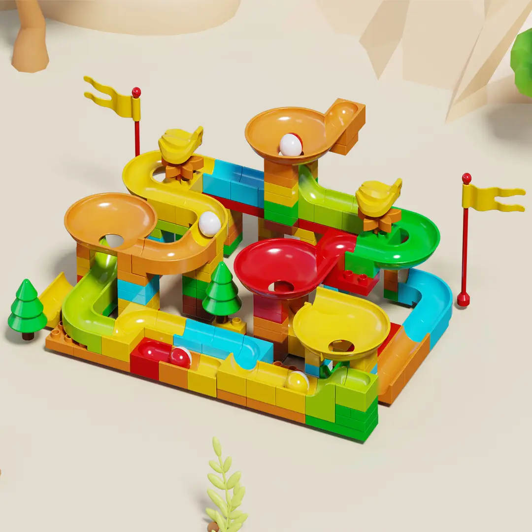 Compatible with Lego large particle slide blocks track ball puzzle assembly DIY toys wholesale 3-6 years old boys and girls