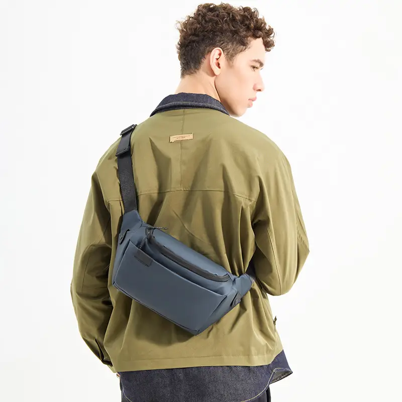 Men's Black Crossbody Bag with Adjustable Strap - Image 7