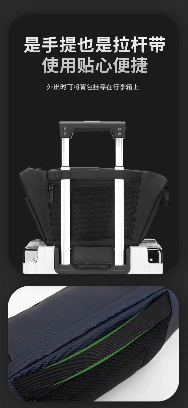 Men's Black Crossbody Bag with Adjustable Strap — feature 14
