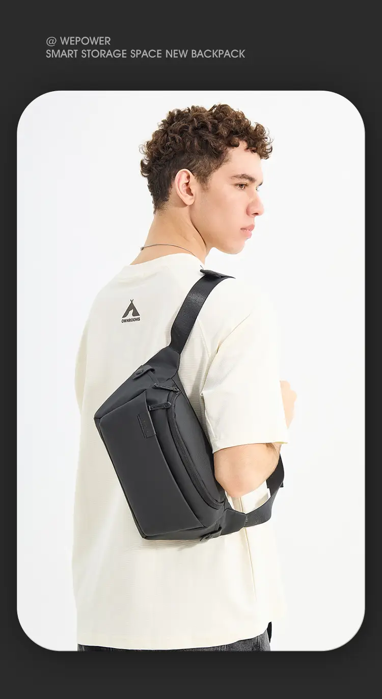 Men's Black Crossbody Bag with Adjustable Strap — feature 18