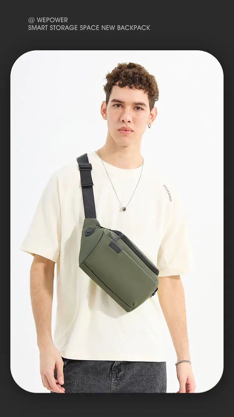 Men's Black Crossbody Bag with Adjustable Strap — feature 2