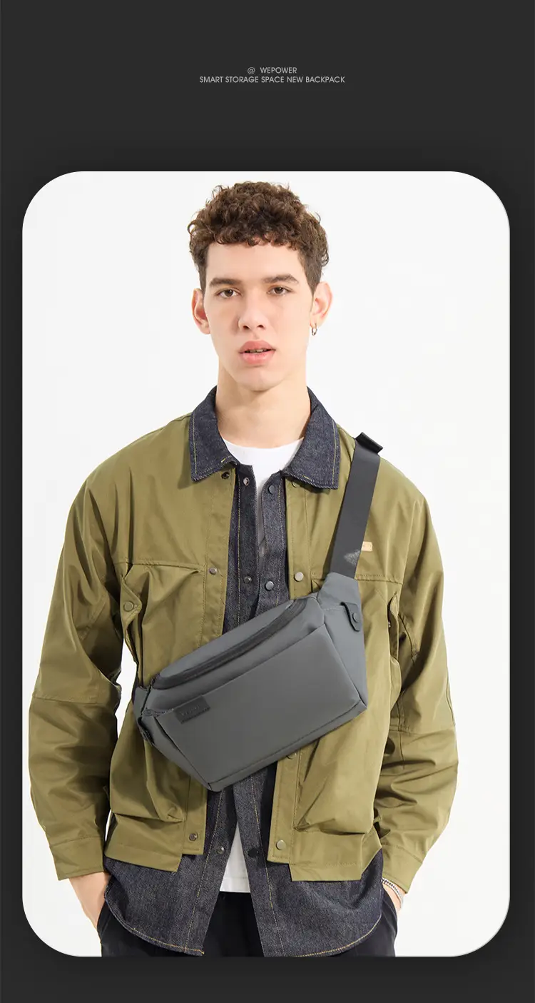Men's Black Crossbody Bag with Adjustable Strap — feature 22
