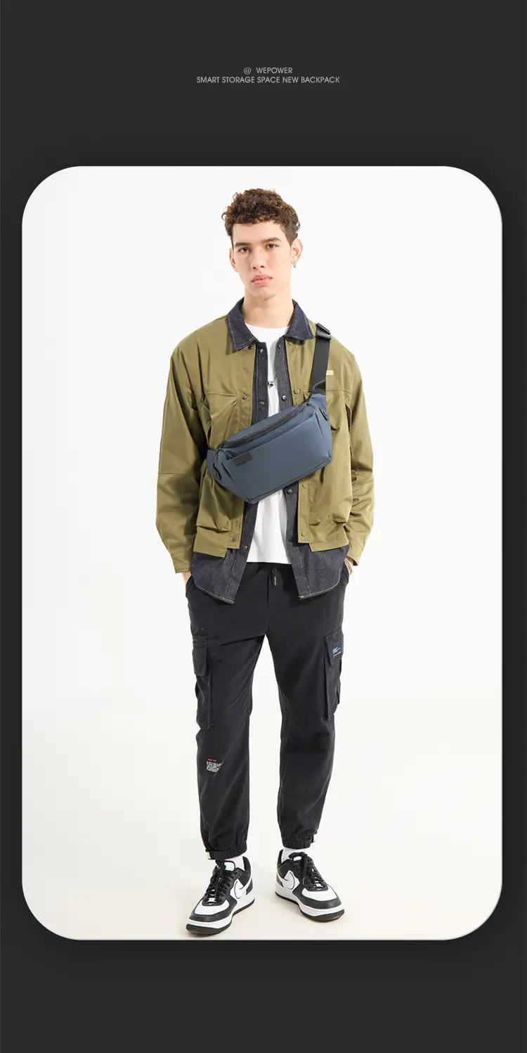 Men's Black Crossbody Bag with Adjustable Strap — feature 23