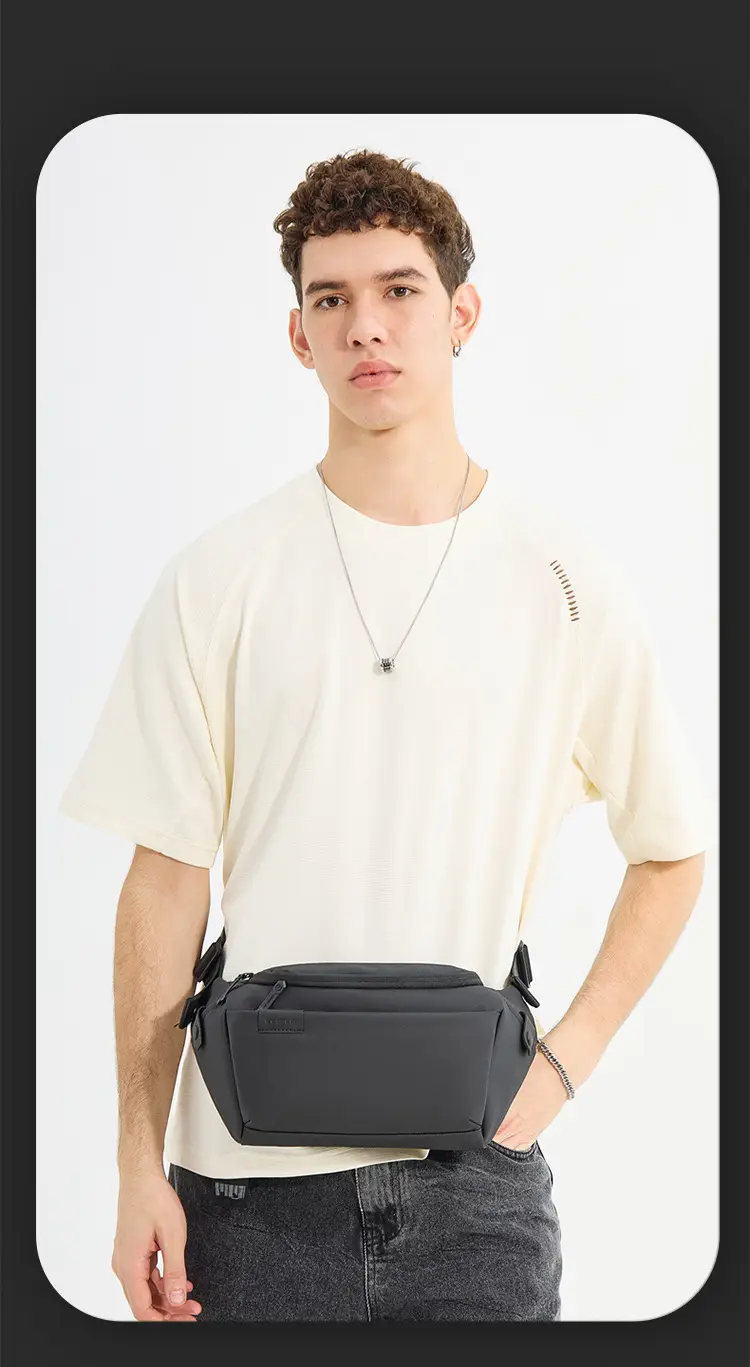 Men's Black Crossbody Bag with Adjustable Strap — feature 6