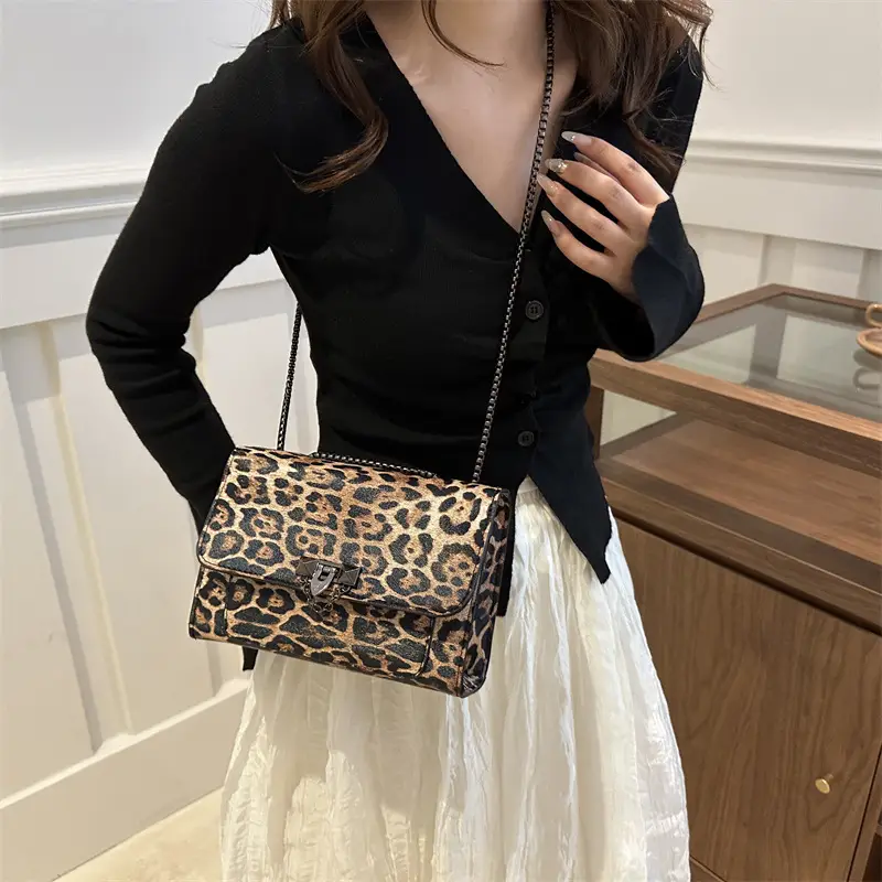 Leopard Print Chain Bag for Women Summer 2024 - Image 5
