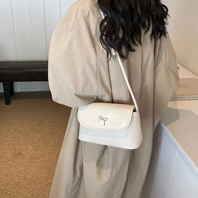 Korean Style Bow Bag for Women Silver Single Shoulder - Image 7