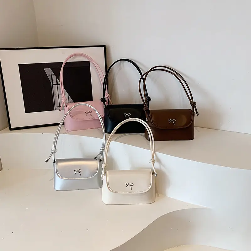 Korean Style Bow Bag for Women Silver Single Shoulder - Image 9