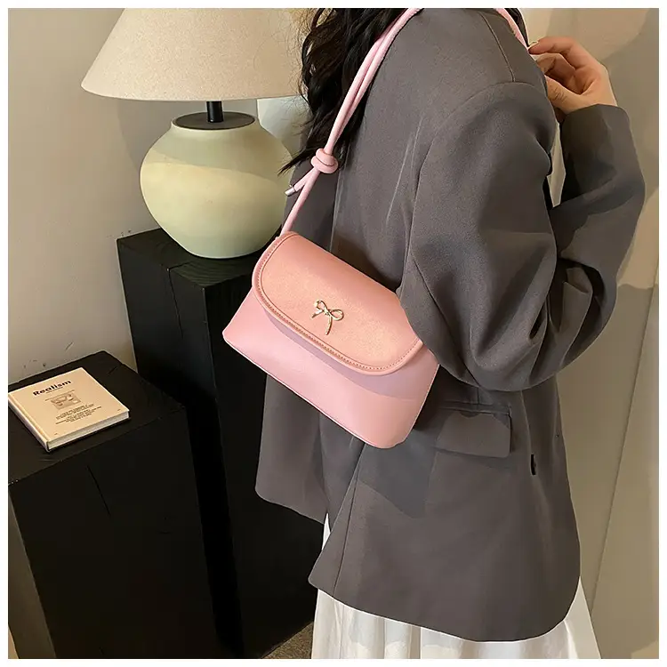 Korean Style Bow Bag for Women Silver Single Shoulder — feature 14