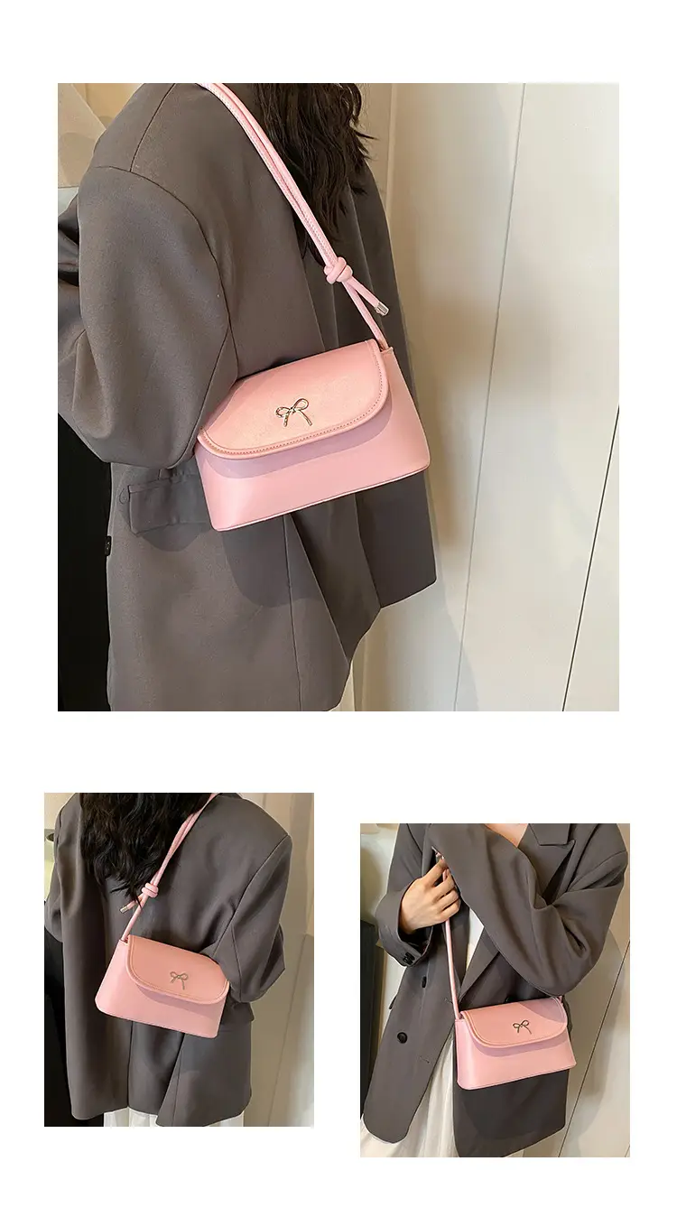 Korean Style Bow Bag for Women Silver Single Shoulder — feature 19