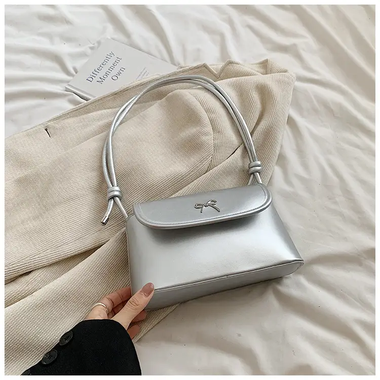 Korean Style Bow Bag for Women Silver Single Shoulder — feature 28