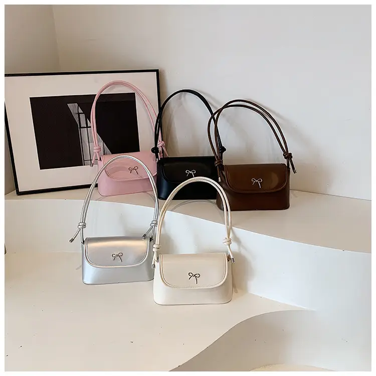 Korean Style Bow Bag for Women Silver Single Shoulder — feature 33