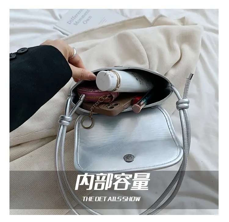 Korean Style Bow Bag for Women Silver Single Shoulder — feature 5