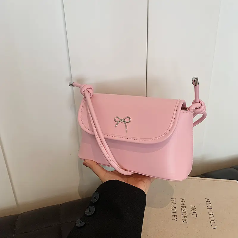 Korean Style Bow Bag for Women Silver Single Shoulder - Image 4