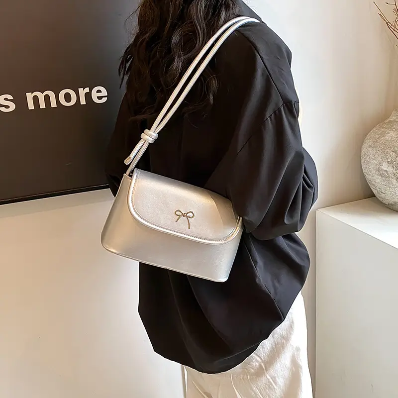 Silver Textive Crossbody Bag Women 2024 - Image 8