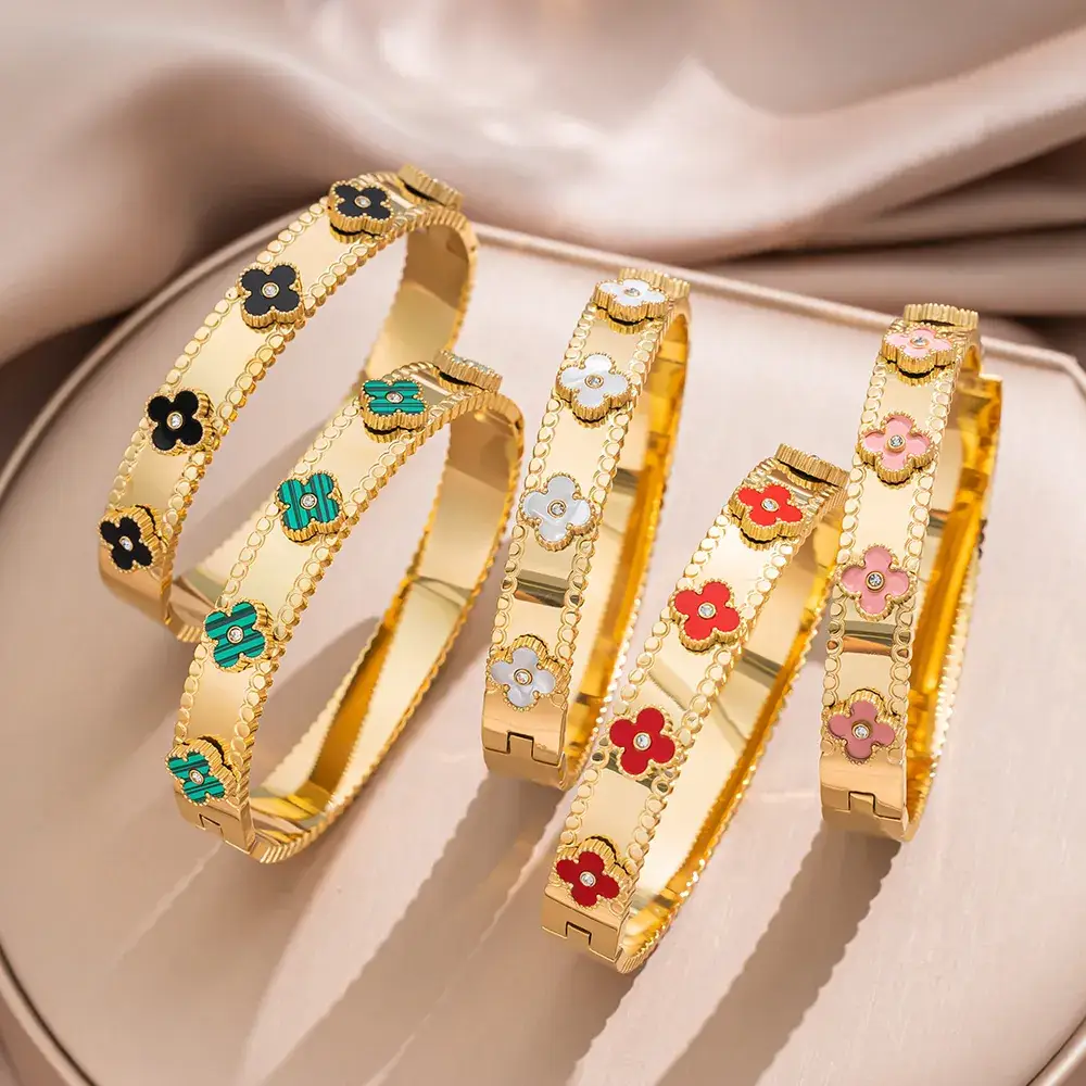 Titanium Steel Bracelet Gold White European American
