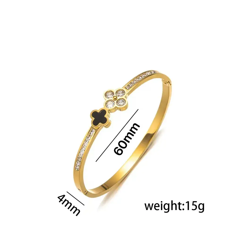 Titanium Steel Bracelet Gold White European American