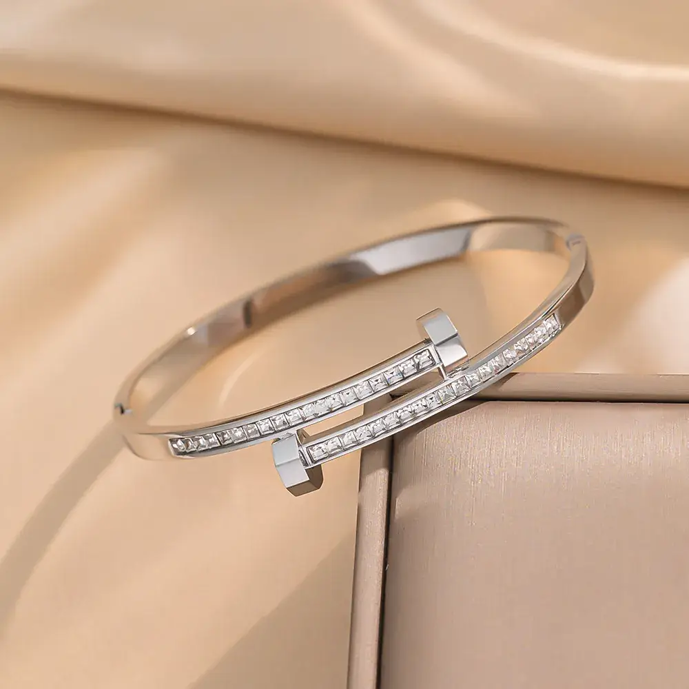 Titanium Steel Bracelet Gold White European American