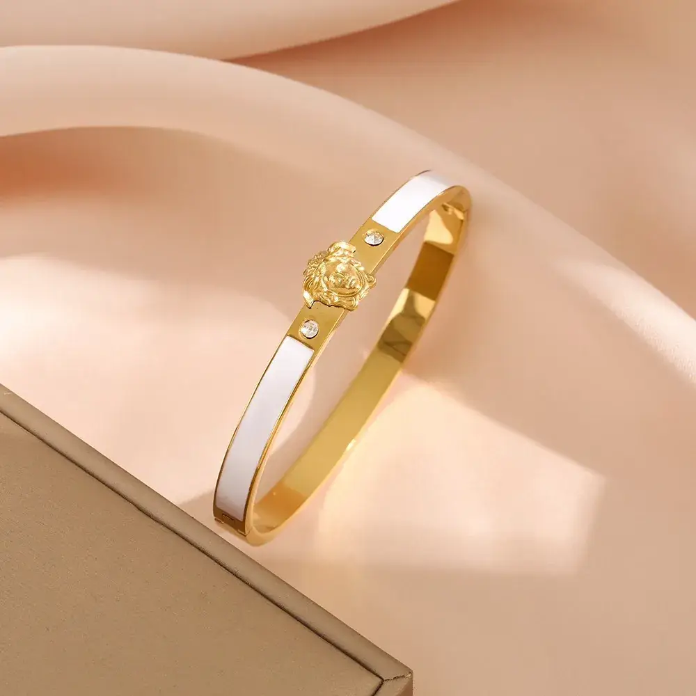 Titanium Steel Bracelet Gold White European American