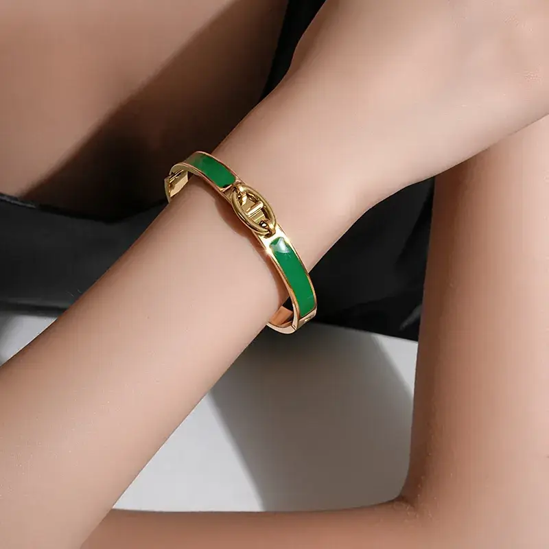 Titanium Steel Bracelet Gold White European American