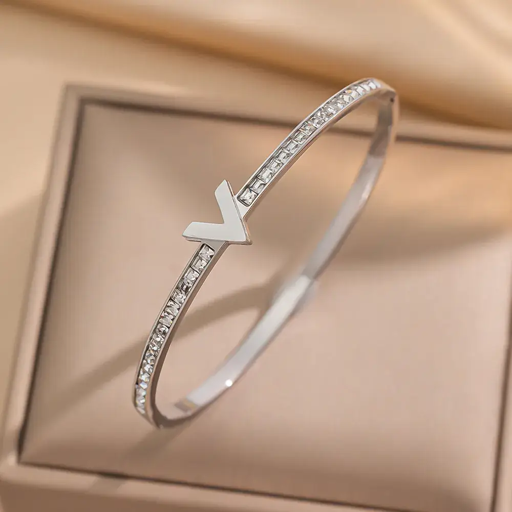 Titanium Steel Bracelet Gold White European American