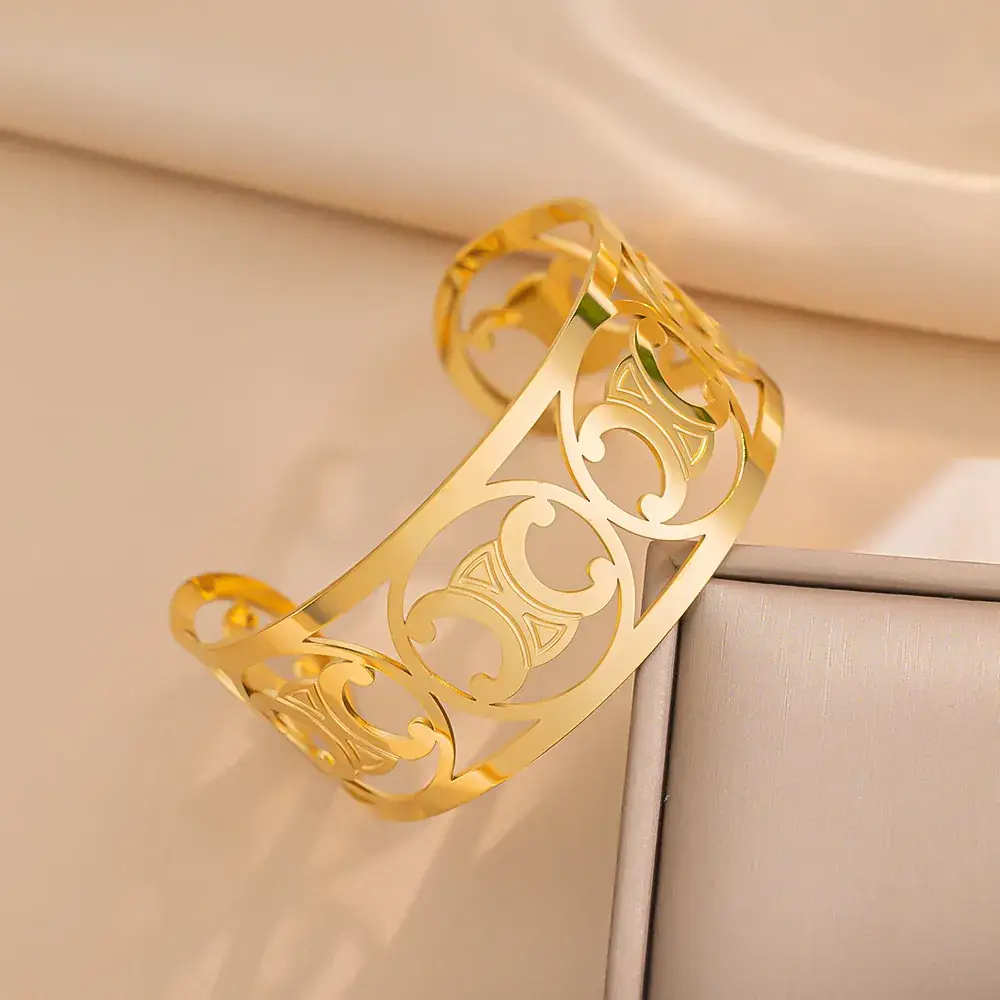 Titanium Steel Bracelet Gold White European American