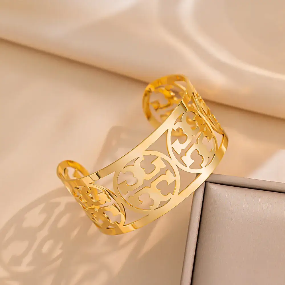 Titanium Steel Bracelet Gold White European American