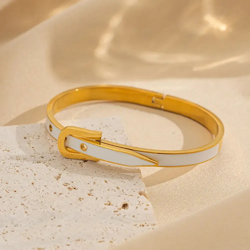 Titanium Steel Bracelet Gold White European American