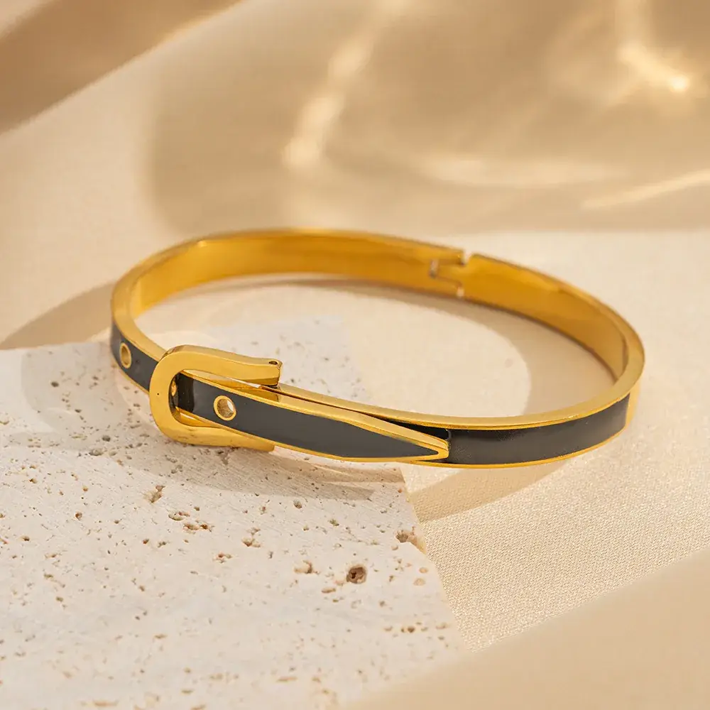 Titanium Steel Bracelet Gold White European American