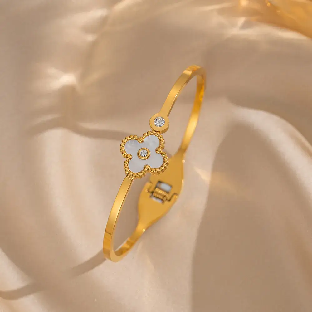 Titanium Steel Bracelet Gold White European American