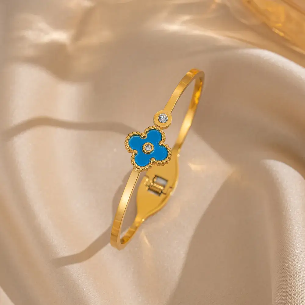 Titanium Steel Bracelet Gold White European American