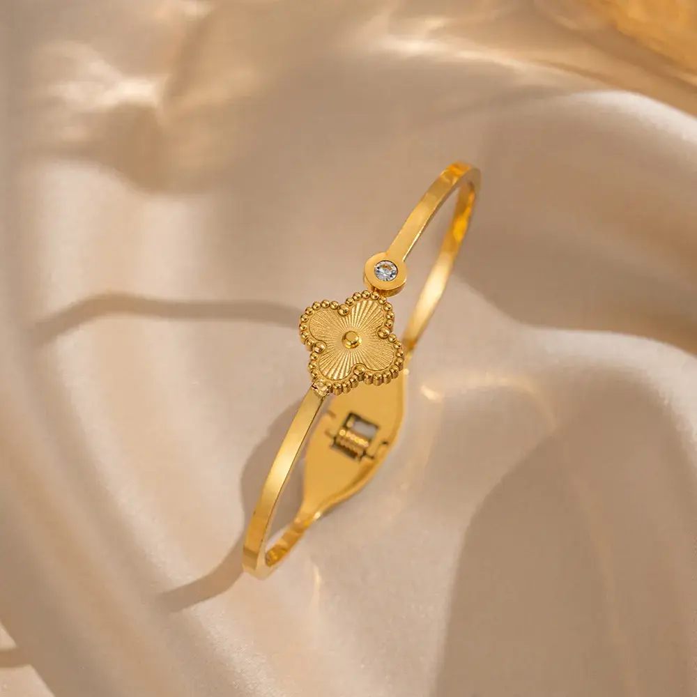 Titanium Steel Bracelet Gold White European American