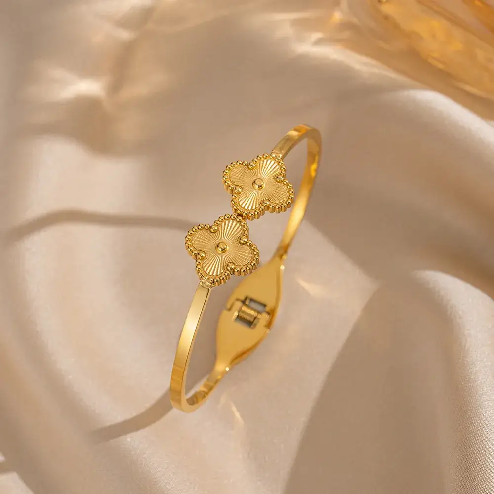 Titanium Steel Bracelet Gold White European American