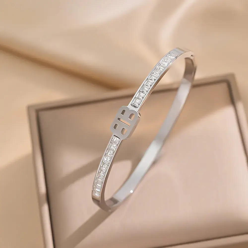 Titanium Steel Bracelet Gold White European American