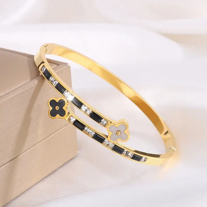 Titanium Steel Bracelet Gold White European American