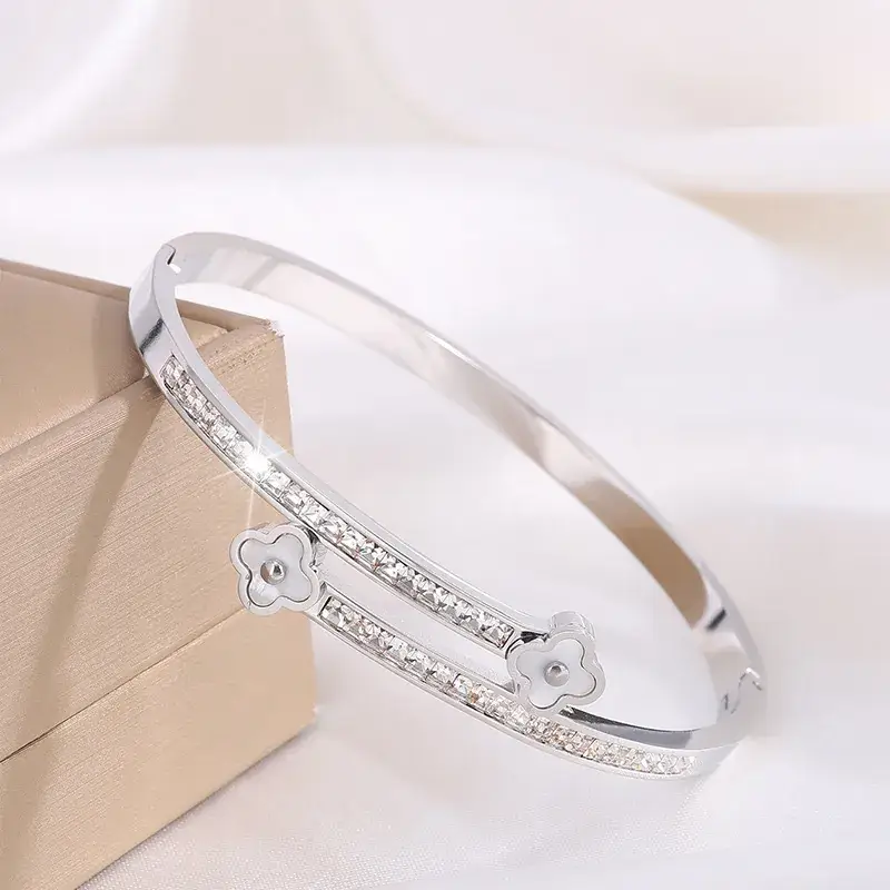 Titanium Steel Bracelet Gold White European American